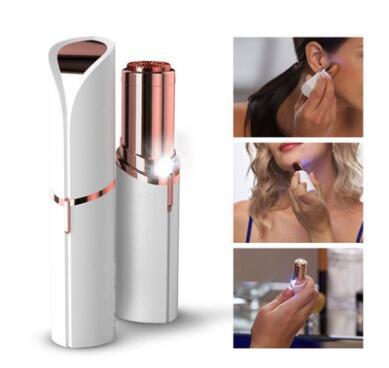 SilkGlide Gold Plated Facial Hair Remover - Instant, Painless, Lipstick-Design with Advanced Technology