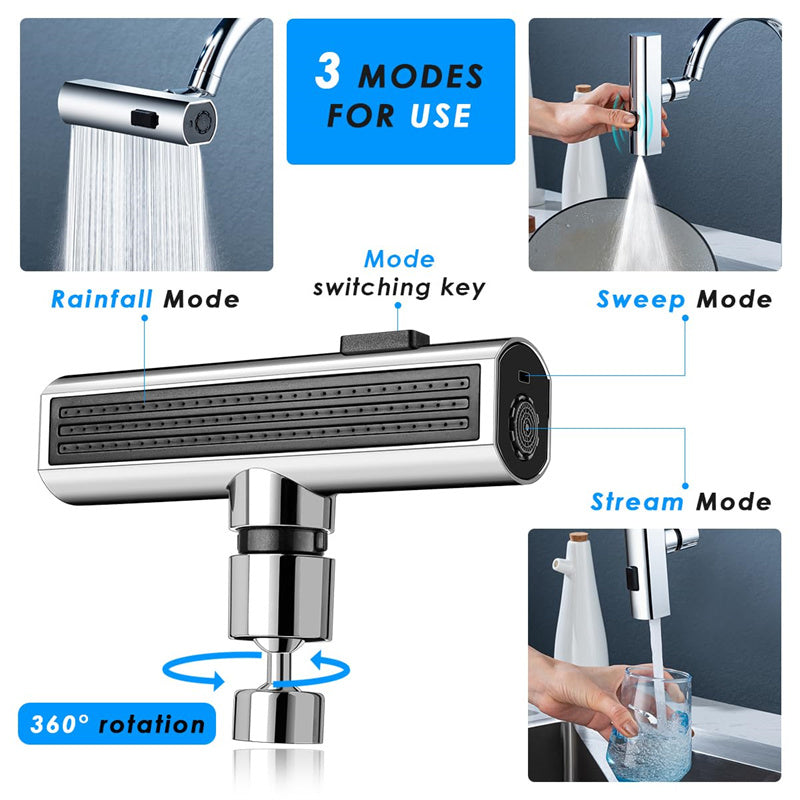 AquaFlow™ No-Splash Rotating Faucet - Universal, Multifunctional Water Nozzle for Kitchen Sinks