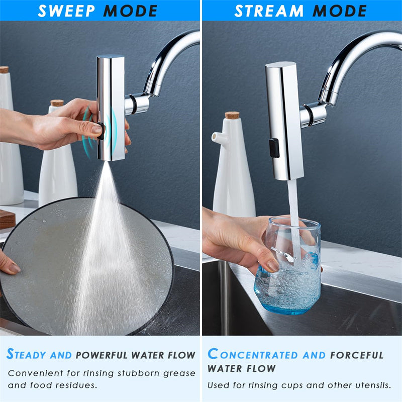 AquaFlow™ No-Splash Rotating Faucet - Universal, Multifunctional Water Nozzle for Kitchen Sinks