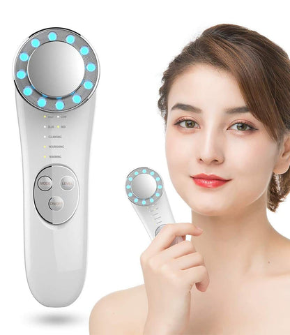 RadiantLift Pro 7-in-1 Facial Massager & Skin Tightening Machine - Galvanic & High-Frequency Face Lifting Tool